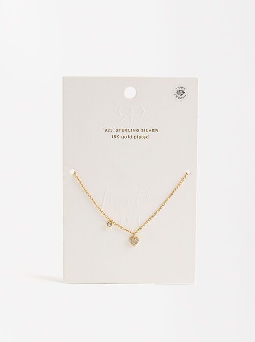 Short necklace with zirconias - 925 sterling silver