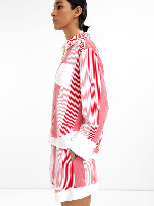 Striped shirt with contrast