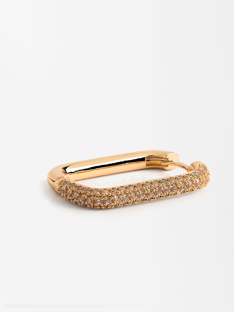 Single pavé hoop earring with zirconia 