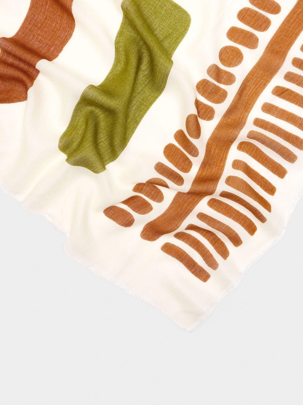 Printed scarf with wool