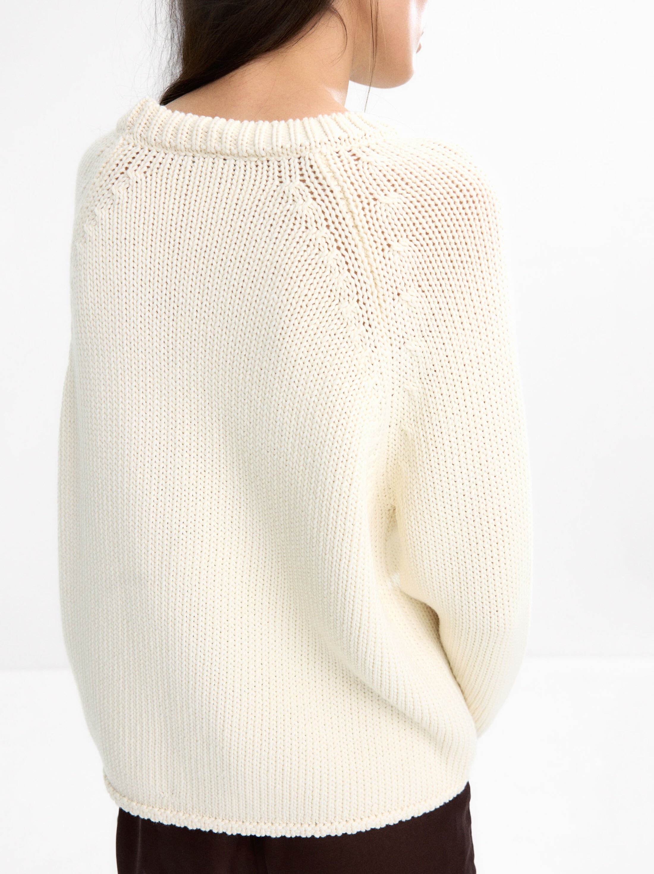Cotton sweater with round-neck image number 3.0