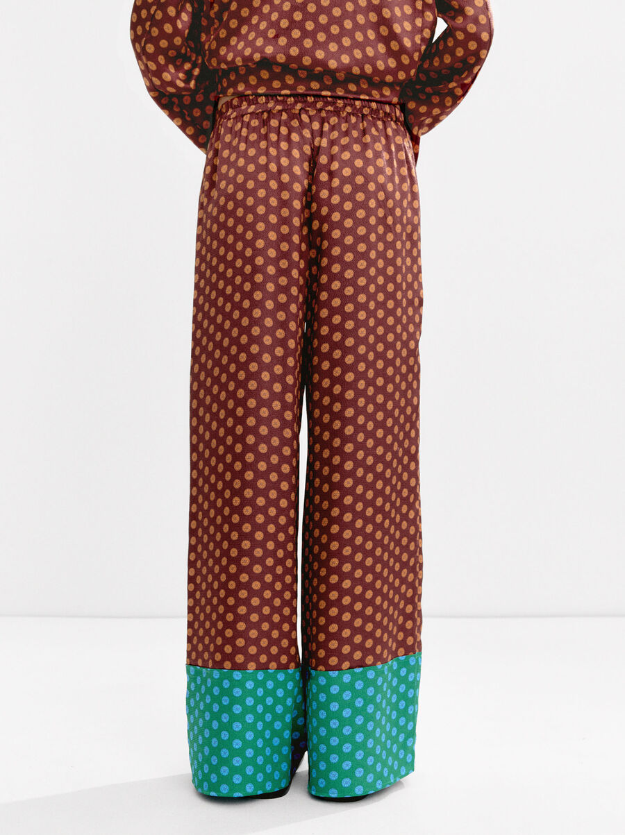 Satin printed trousers