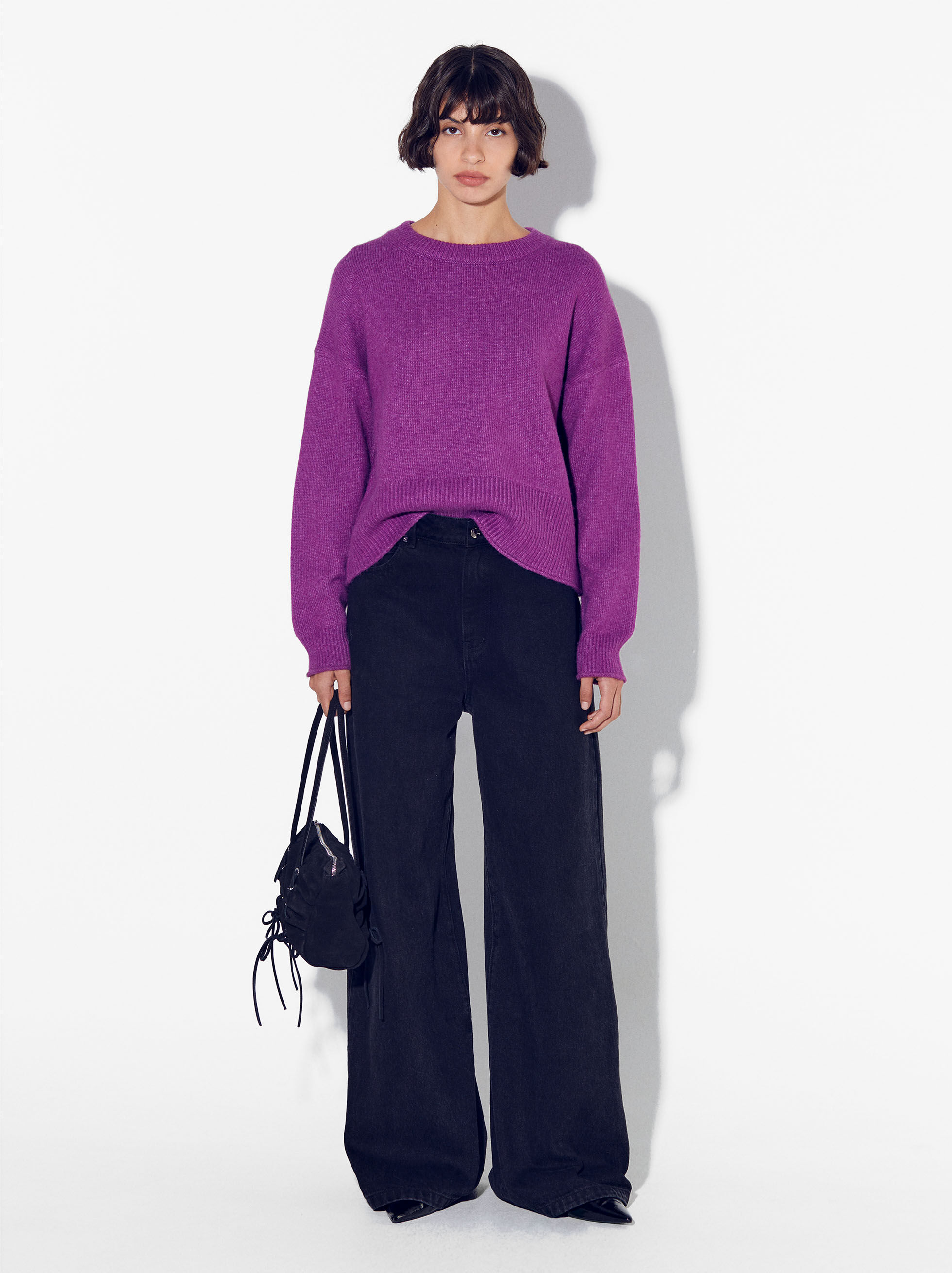 Pull maille best sale violet