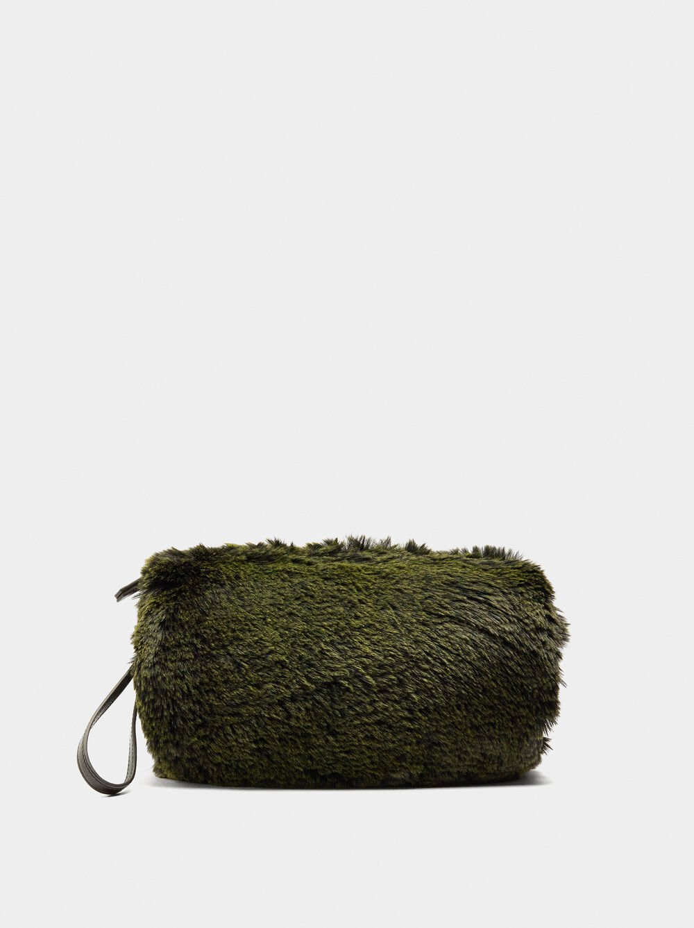 Handbag with fur effect