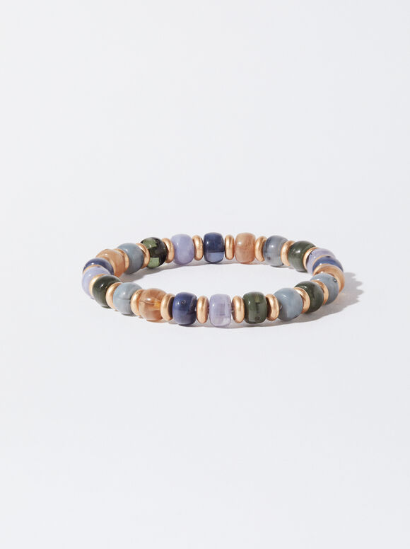 Elastic Bracelet With Resin, Multicolor, hi-res