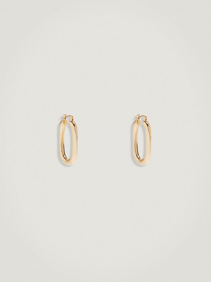 Gold Hoop Earrings , , hi-res