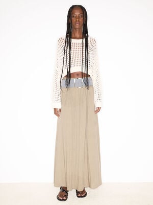 Long Skirt With Elastic Waistband image number 0.0