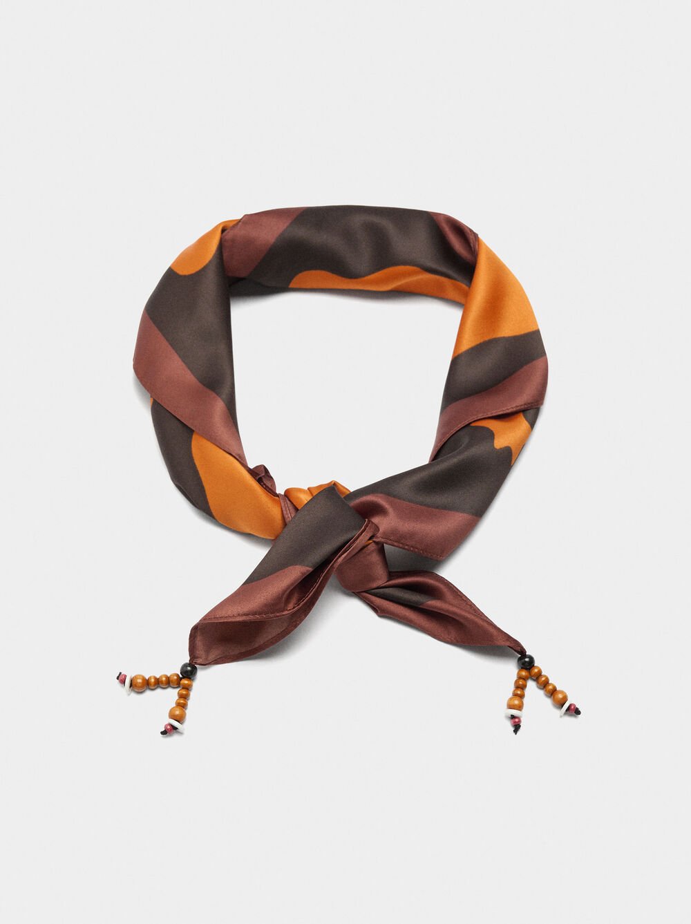 Satin square printed scarf