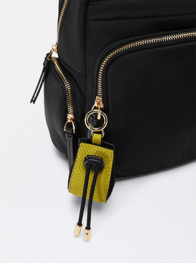Nylon Backpack With Pendant image number 1.0