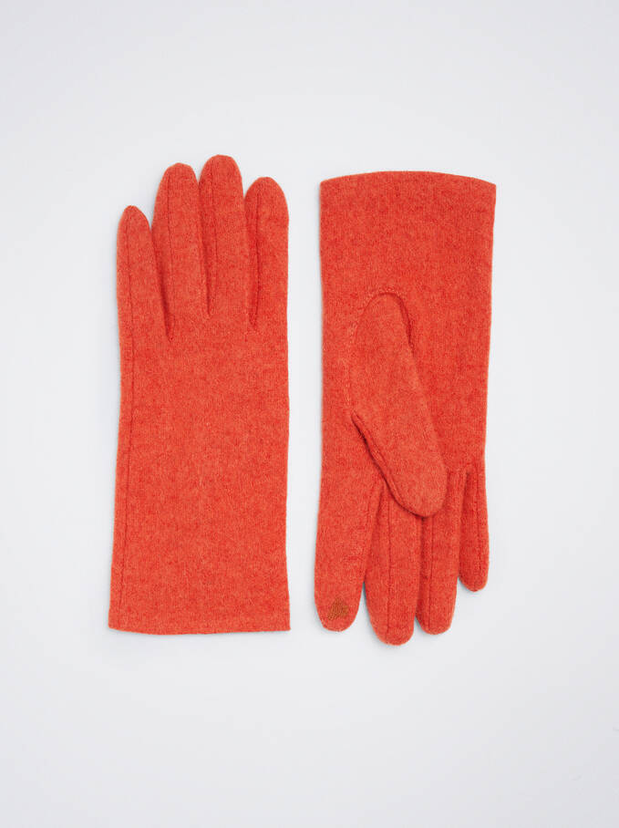 Wool Gloves, Orange, hi-res