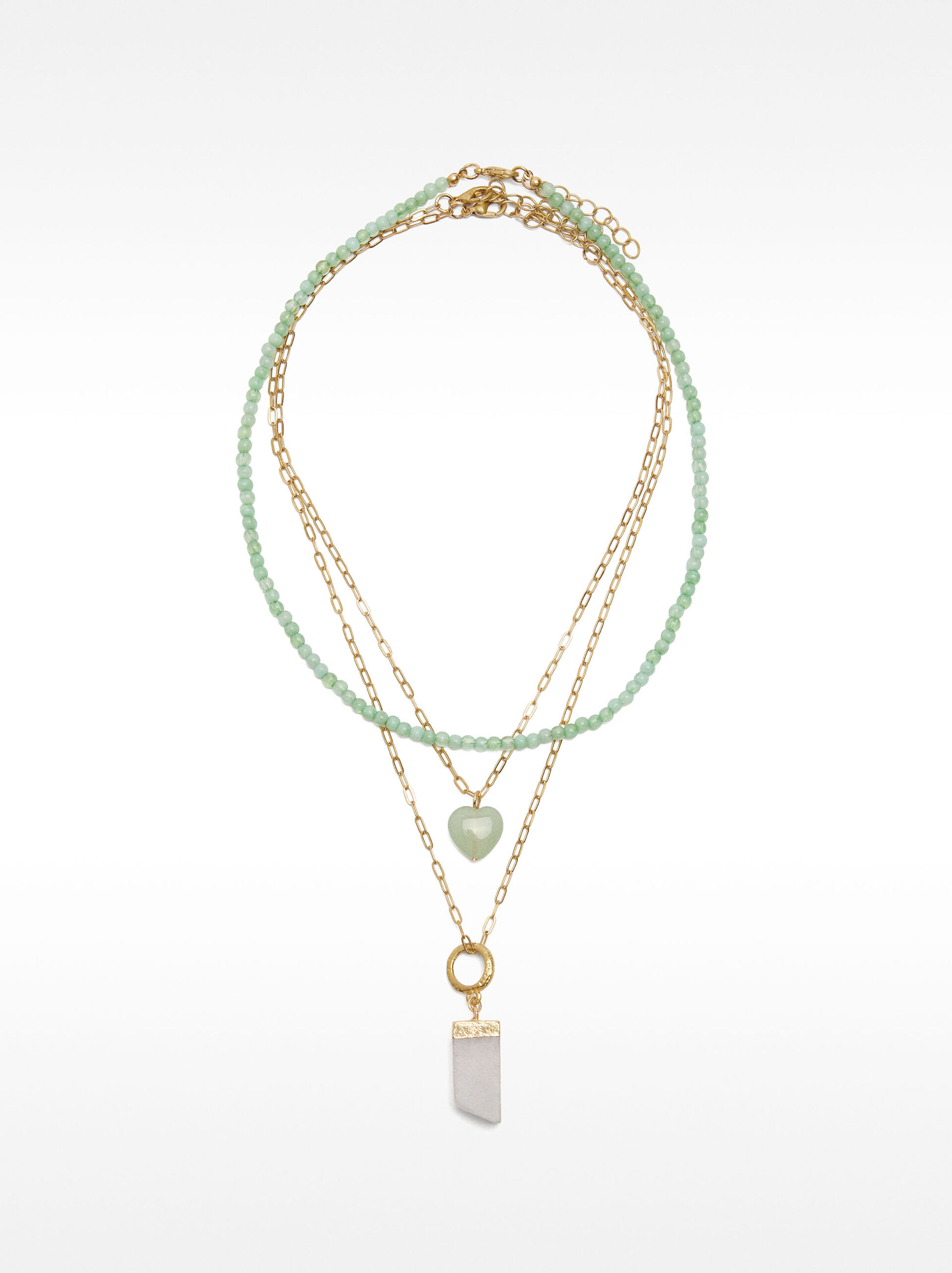 Set of necklaces with stones image number 1.0