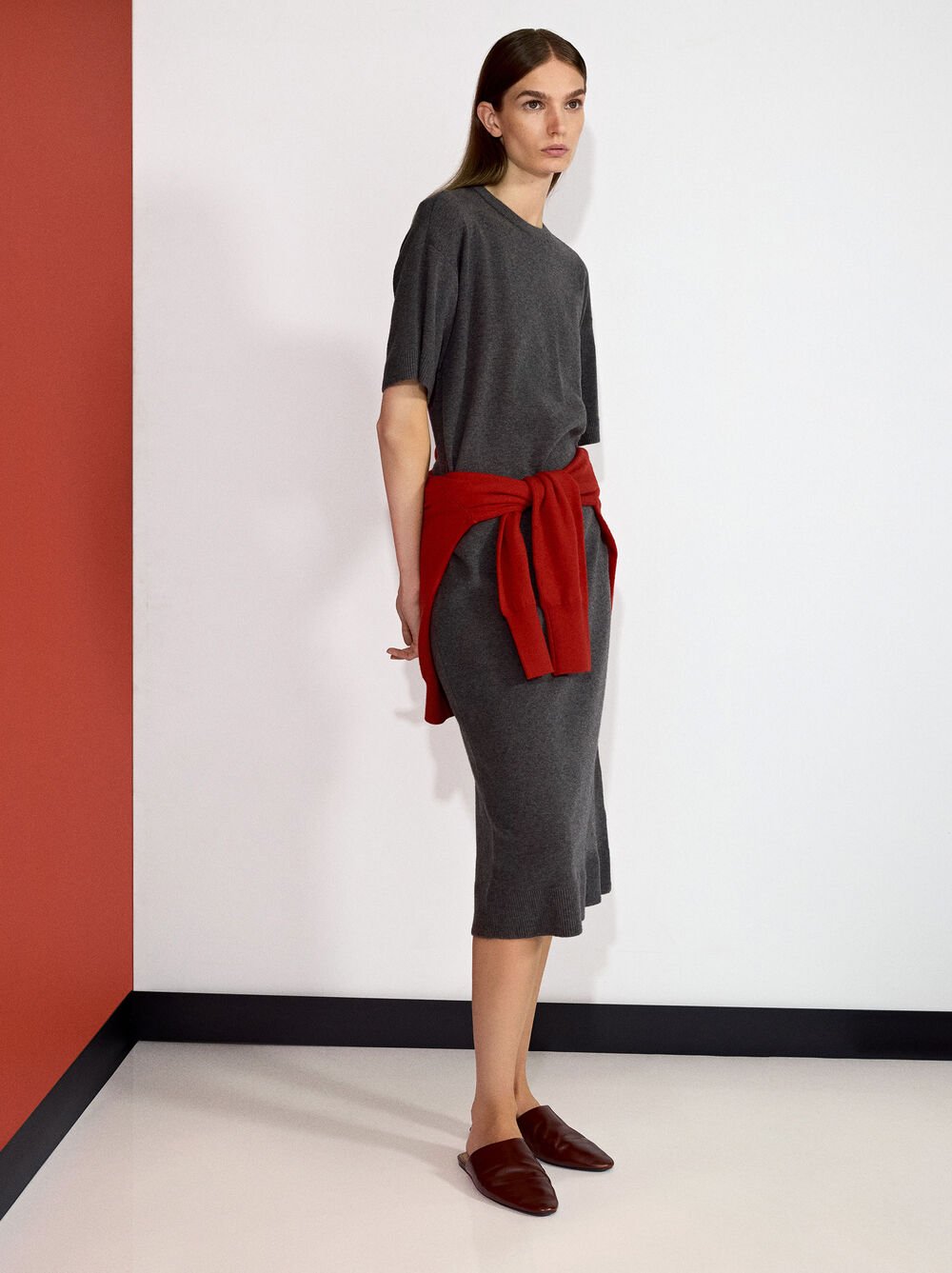 Vestido midi de punto