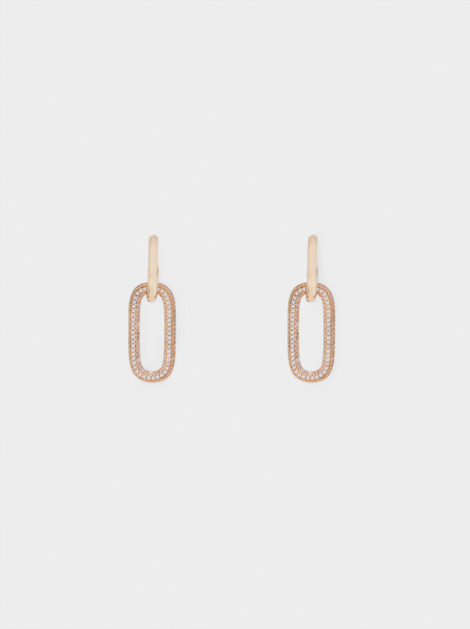 Small Hoop Earrings With Crystals, , hi-res