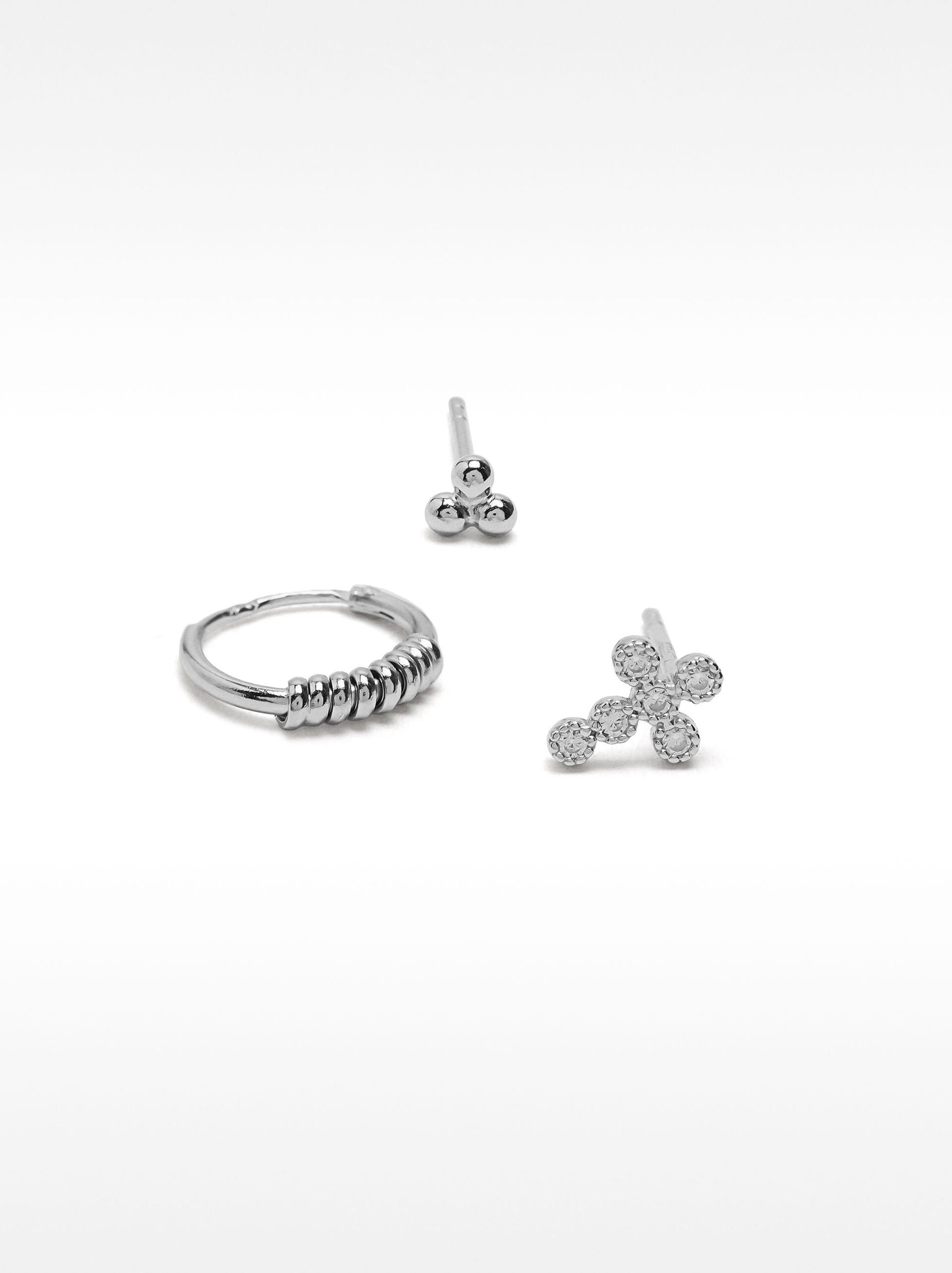 Set of earrings with crystals - 925 sterling silver image number 2.0
