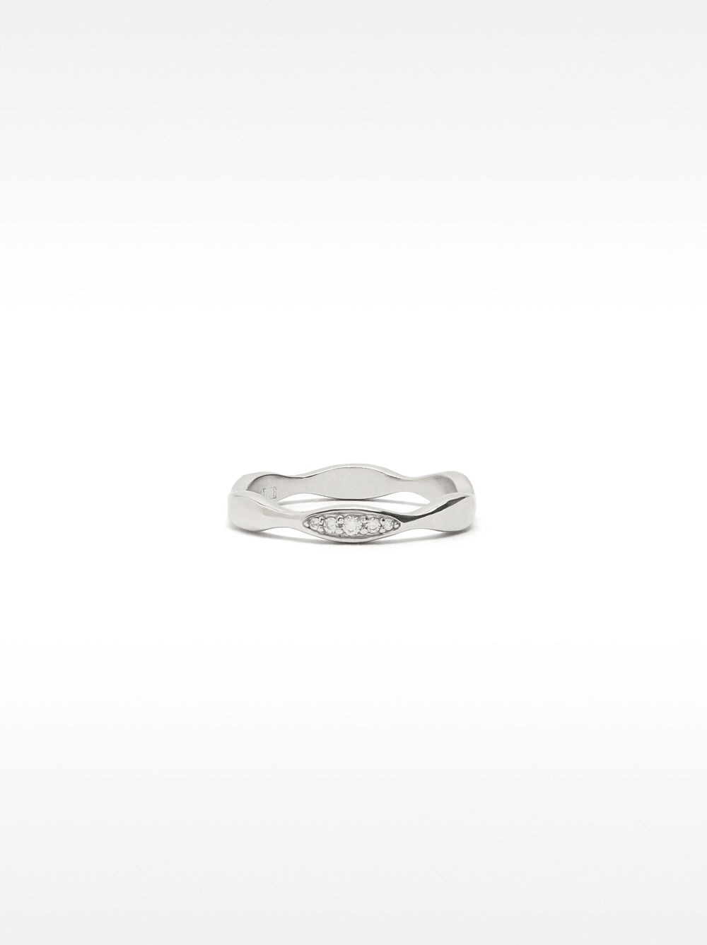 Wave ring with zirconia – 925 sterling silver