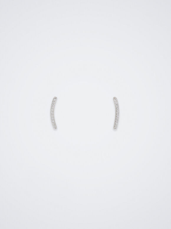 Boucles D'Oreilles En Argent 925 Avec Zircone, Argent, hi-res