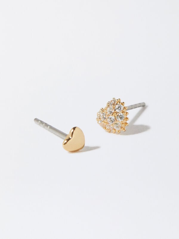 Set of earrings with cubic zirconia