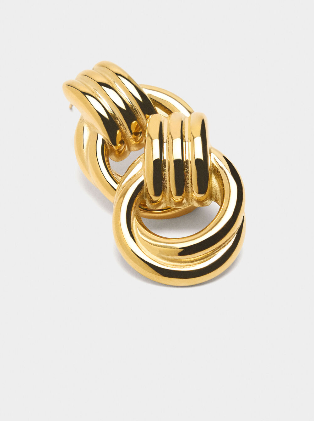 Brincos de aros duplos - aço inoxidável