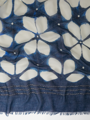 Pañuelo Estampado Floral, Azul, hi-res