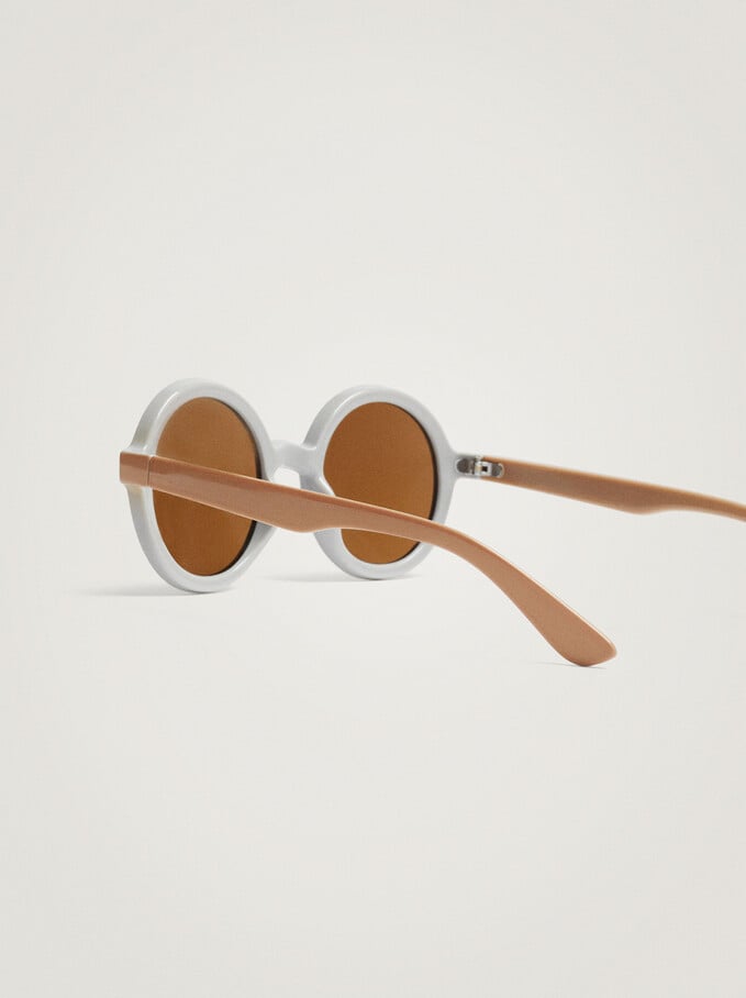 Sunglasses With Round Frames, Pink, hi-res