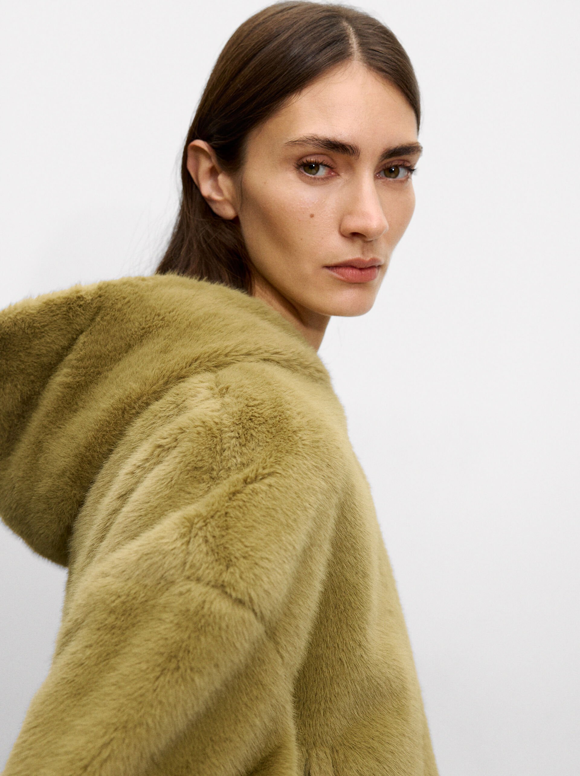 Faux fur effect coat image number 4.0