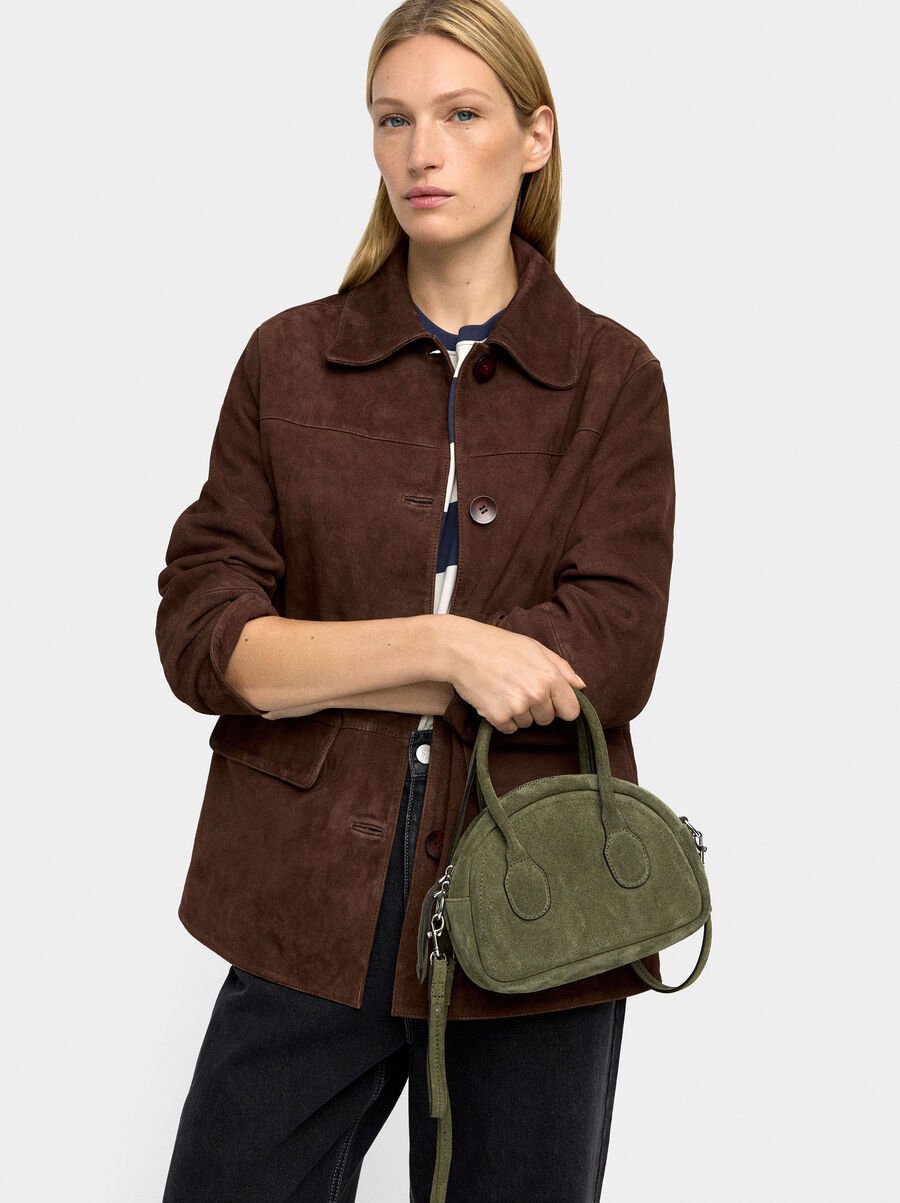 Leather bowling bag