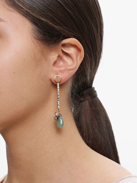 Long Earrings With Stones, Multicolor, hi-res