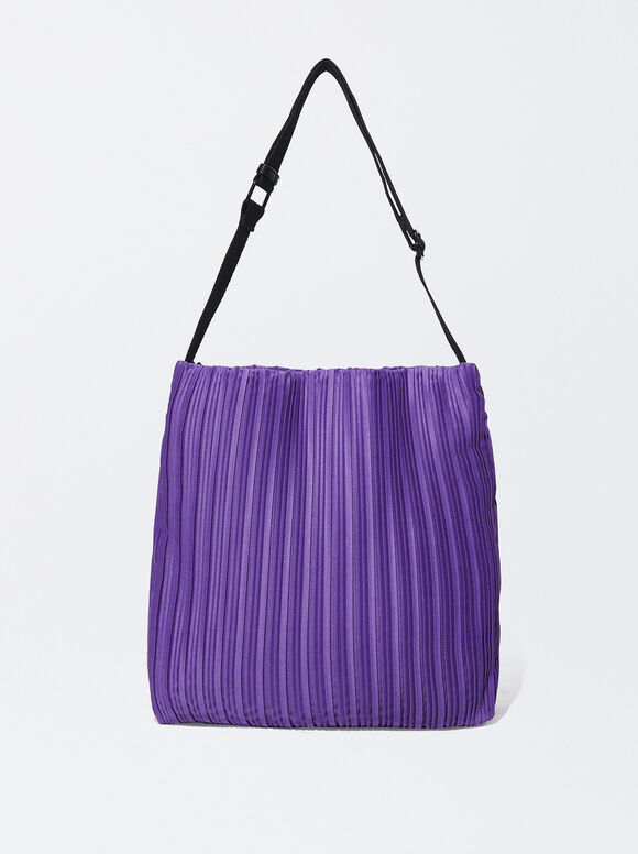Fabric Shoulder Bag, Purple, hi-res