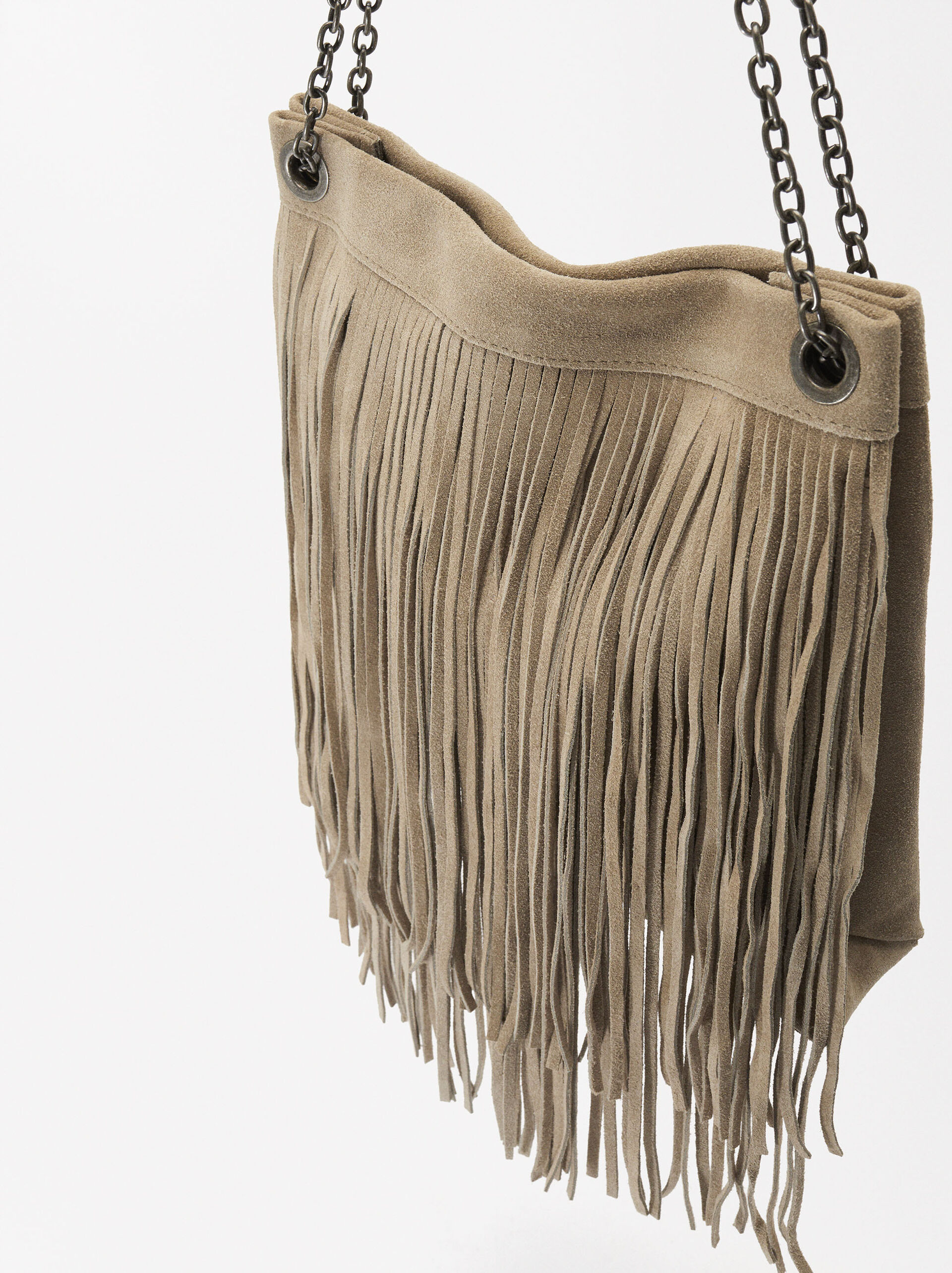 Leather Crossbody Bag With Fringes image number 2.0