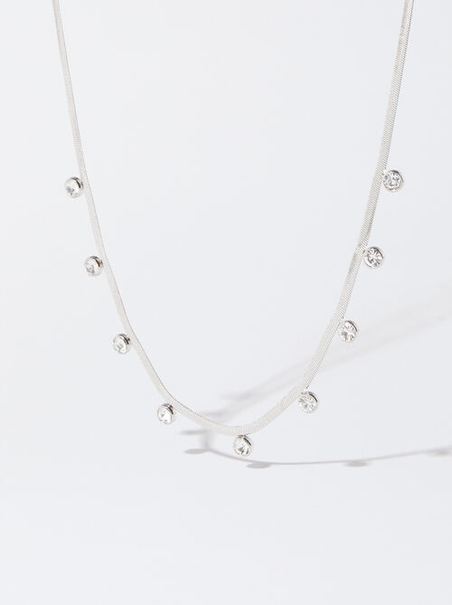 Halskette Aus Stahl Mit -Kristallen