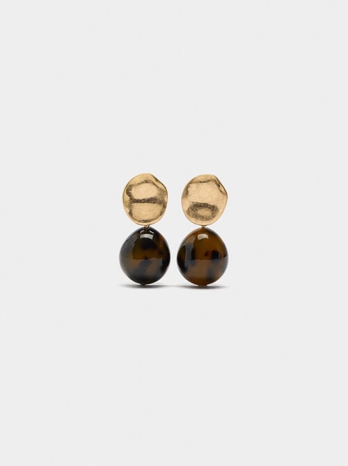 Tortoiseshell-effect earrings