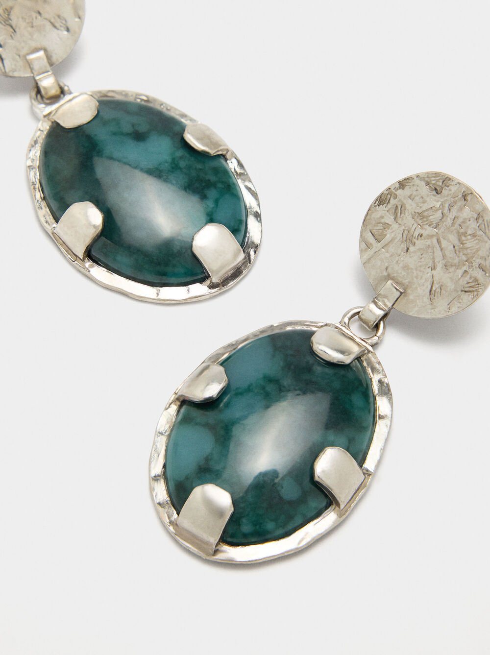 Maxi oval earrings with stones
