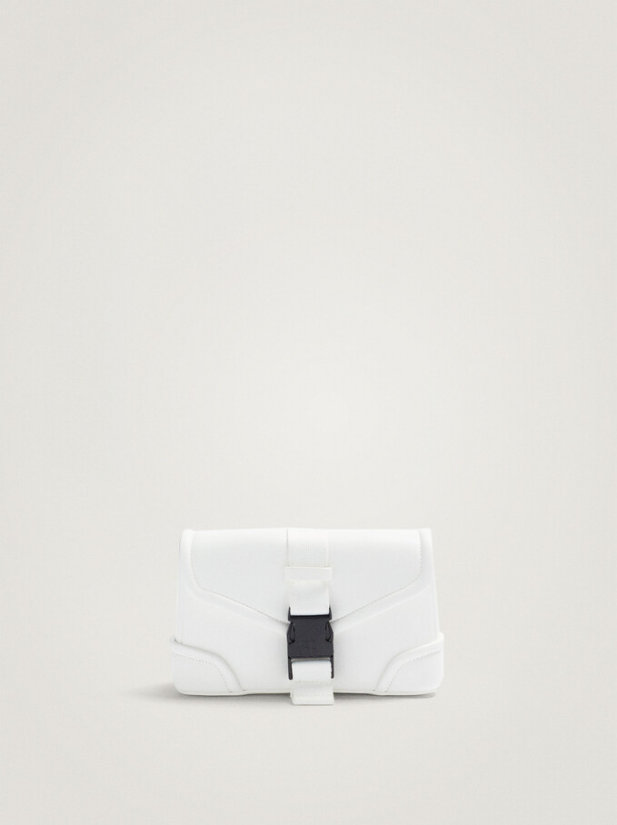 Crossbody Bag With Buckle, White, hi-res