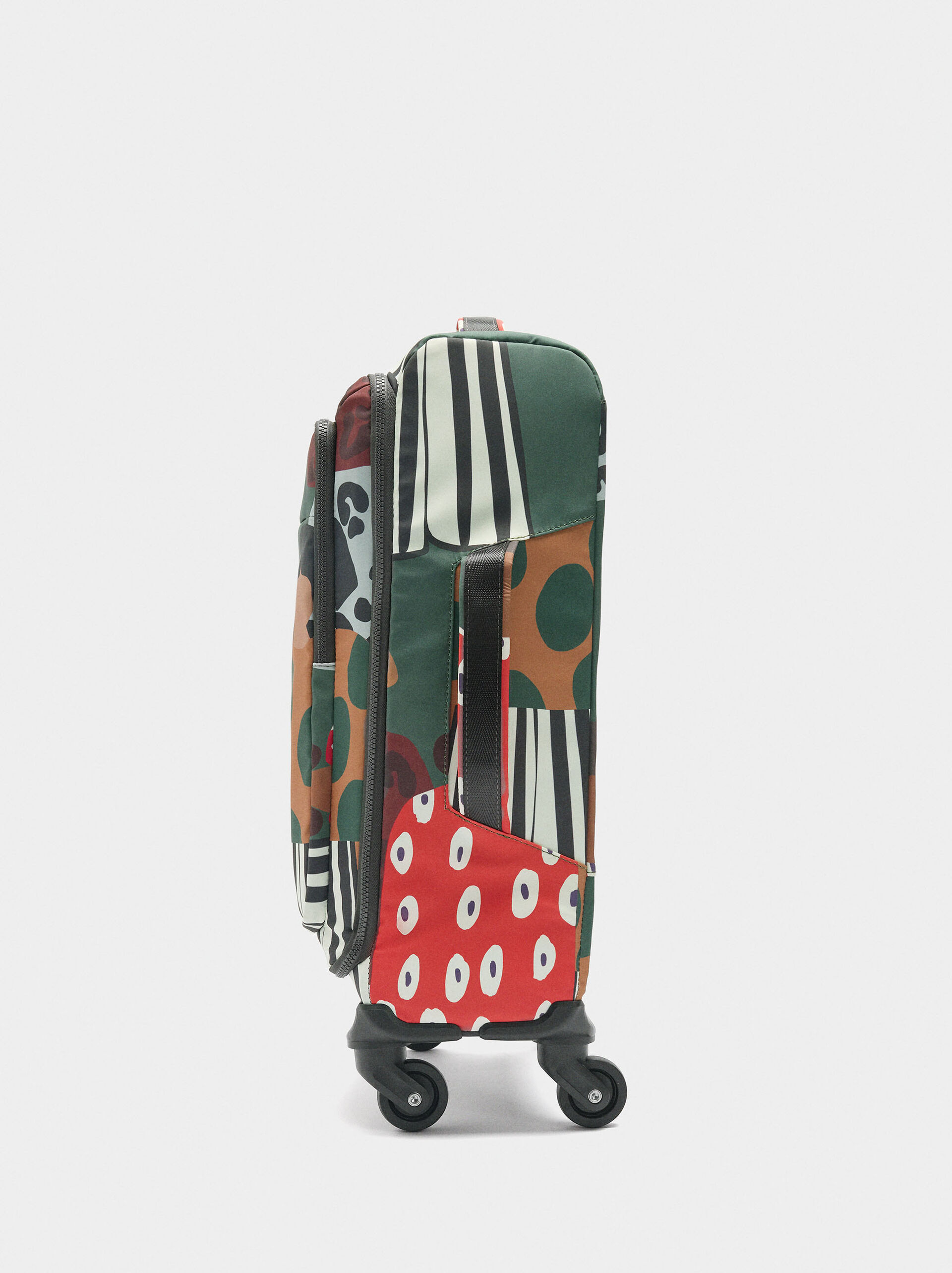 Travel suitcase with printed nylon image number 1.0
