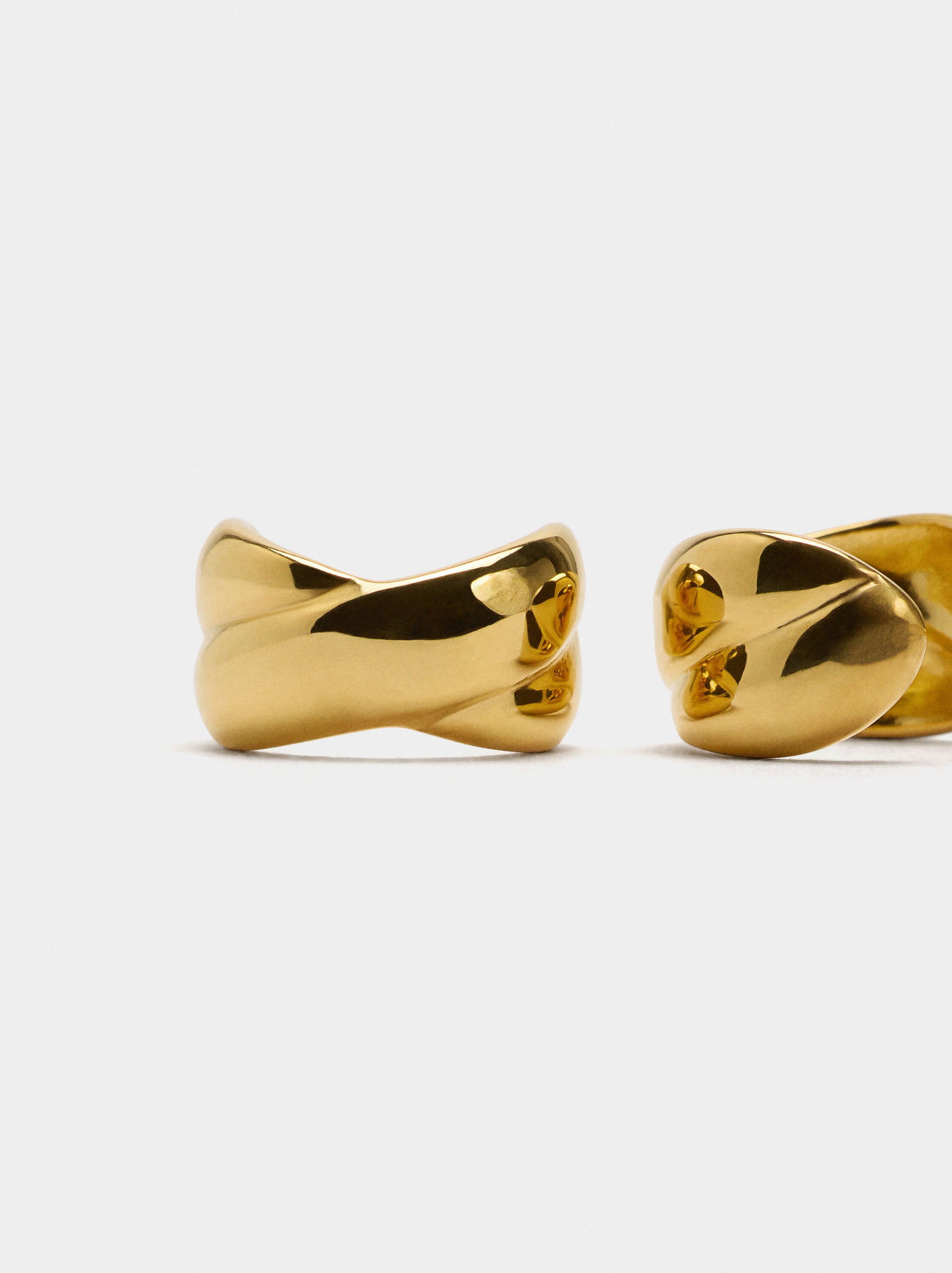 Crossed earrings - stainless steel image number 1.0