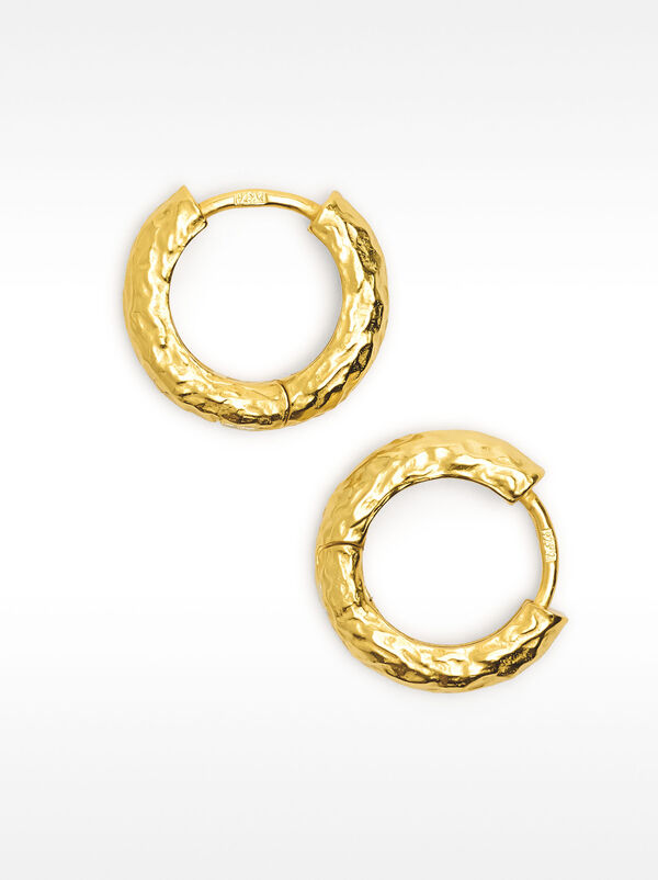Hammered effect hoops - 925 sterling silver