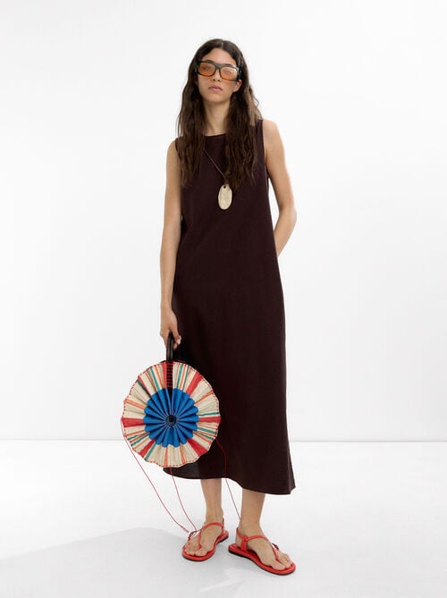 Vestido de algodón y lino