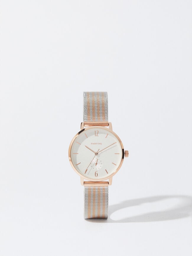 Watch With Stainless Steel Metallic Mesh Strap image number 0.0