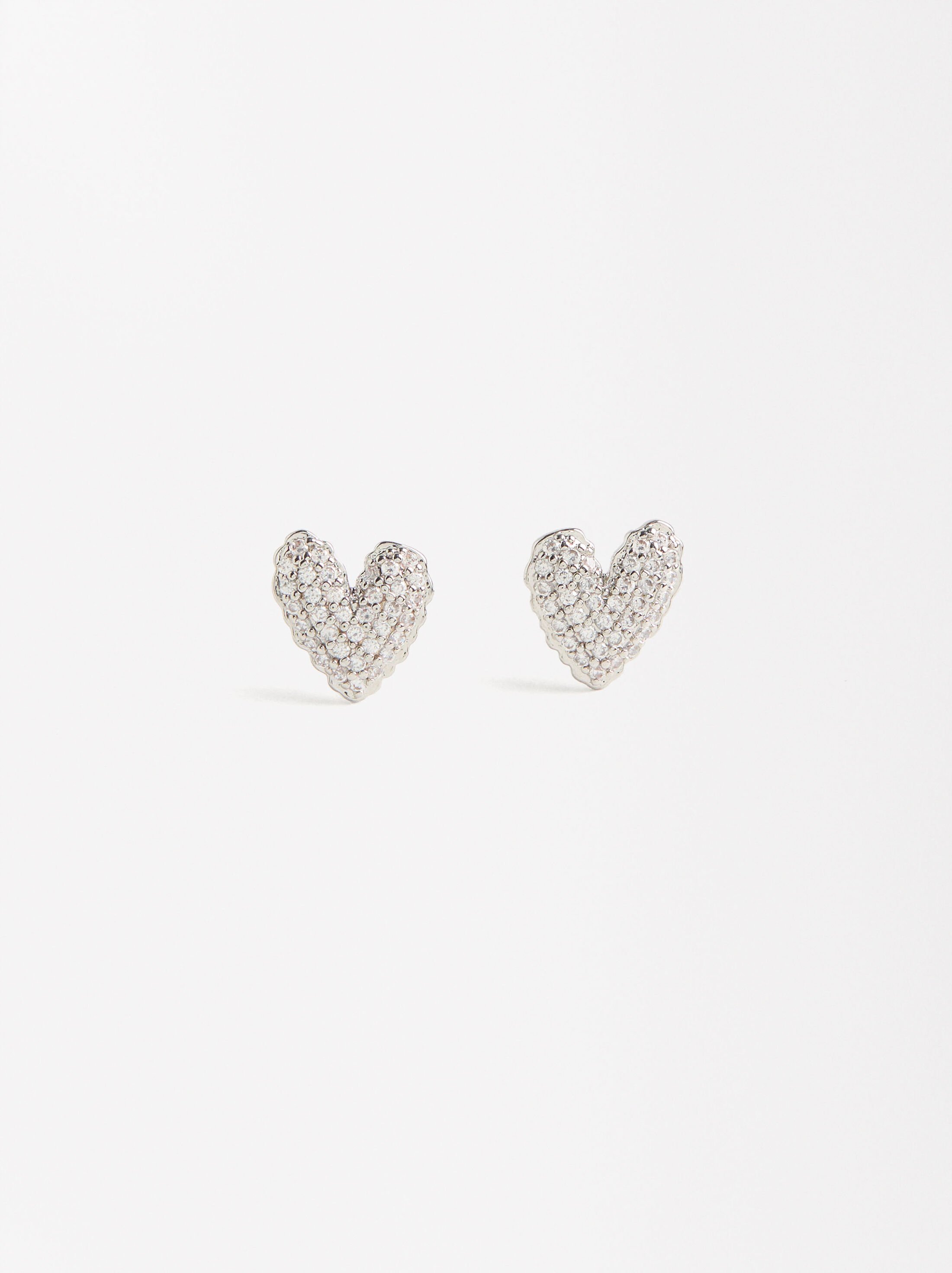 Heart earrings with zirconia image number 0.0