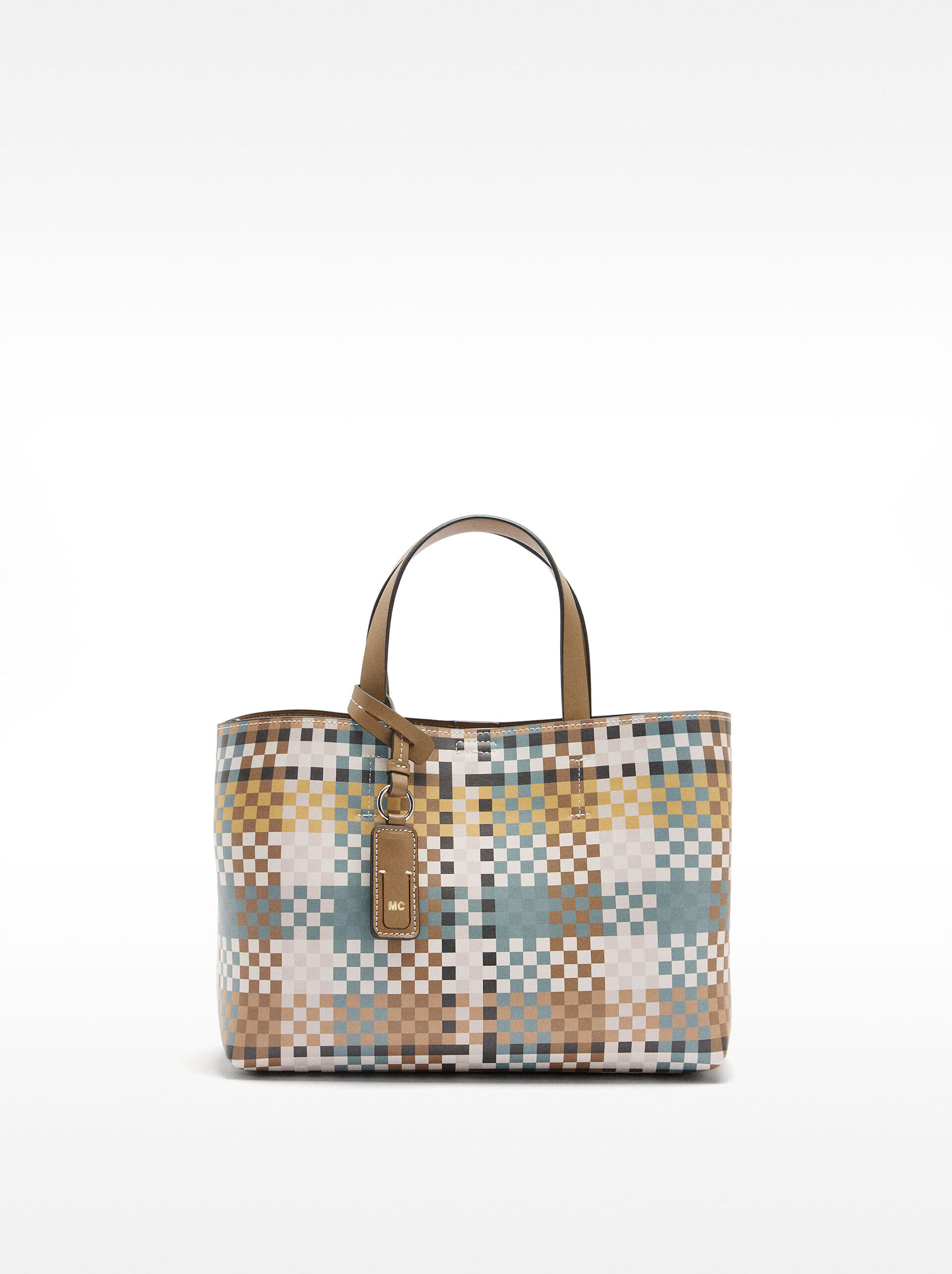 Checkered tote bag image number 1.0