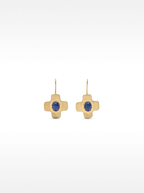 Cross earrings with stone