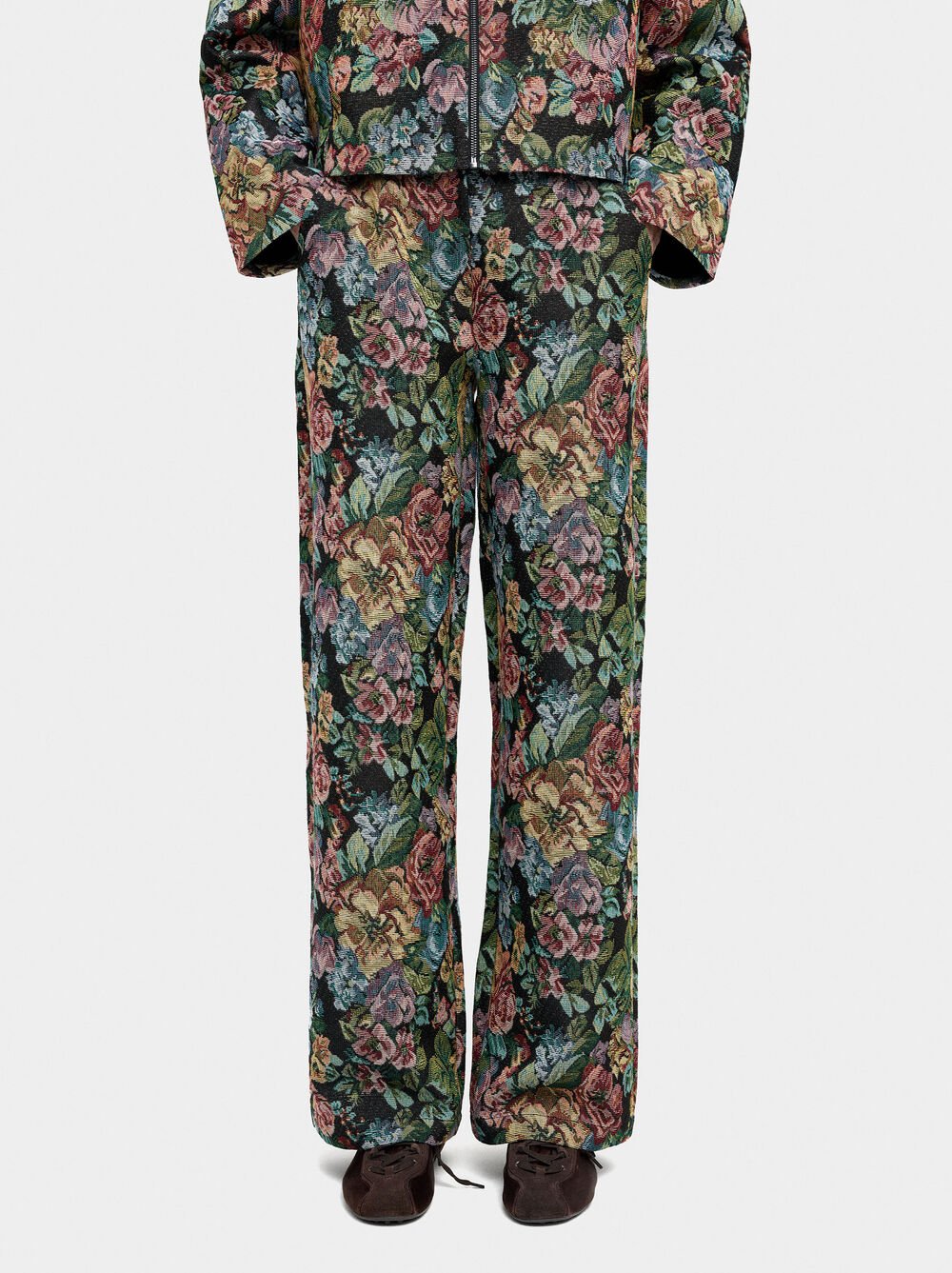 Hose aus floralem Jacquard