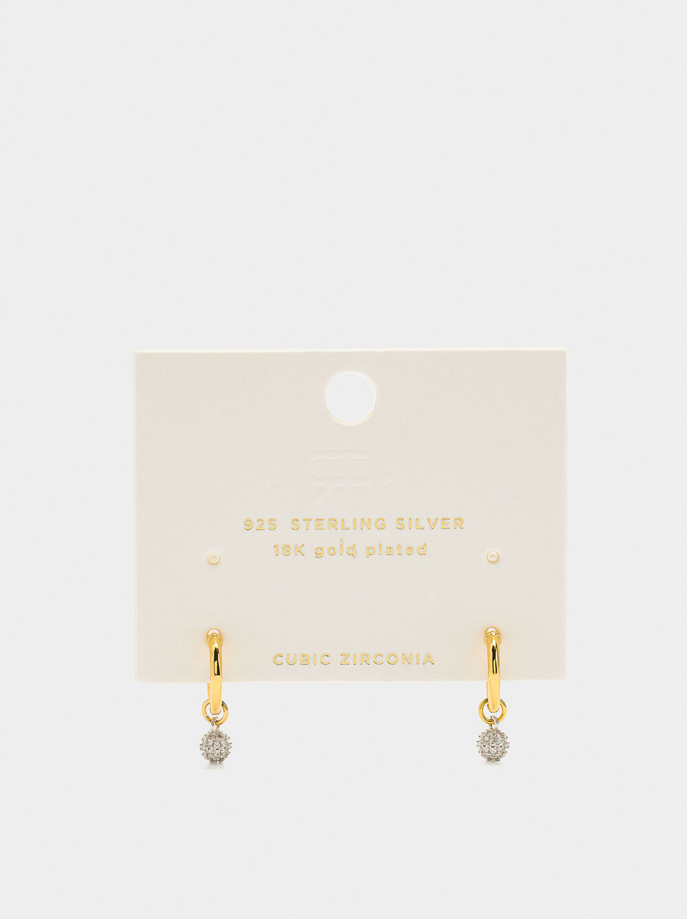 Hoops earrings with zircons - 925 sterling silver