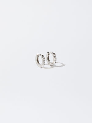 925 Silver Personalised Hoop Earrings With Pearls image number 0.0