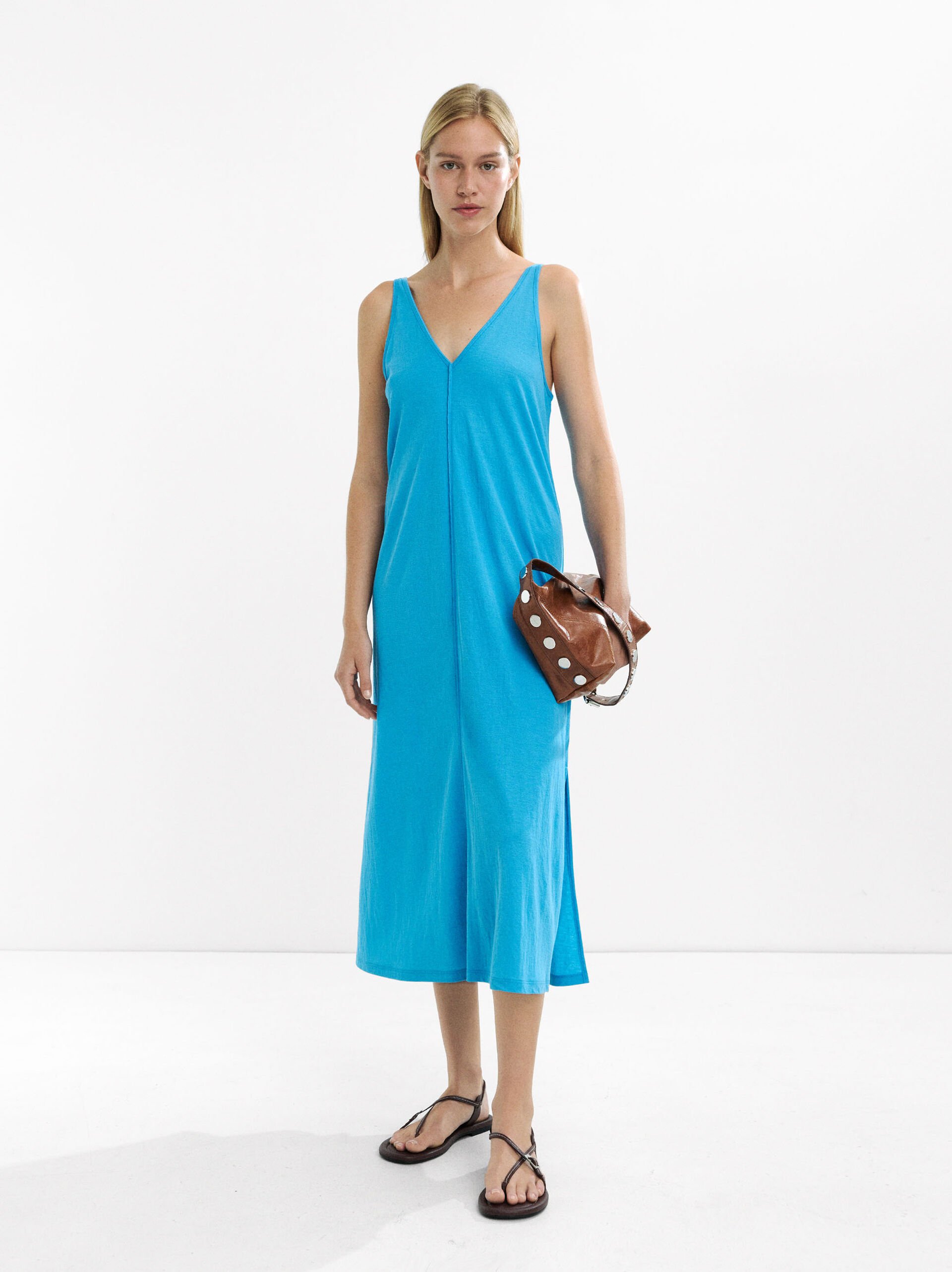 Midi dress with straps image number 0.0