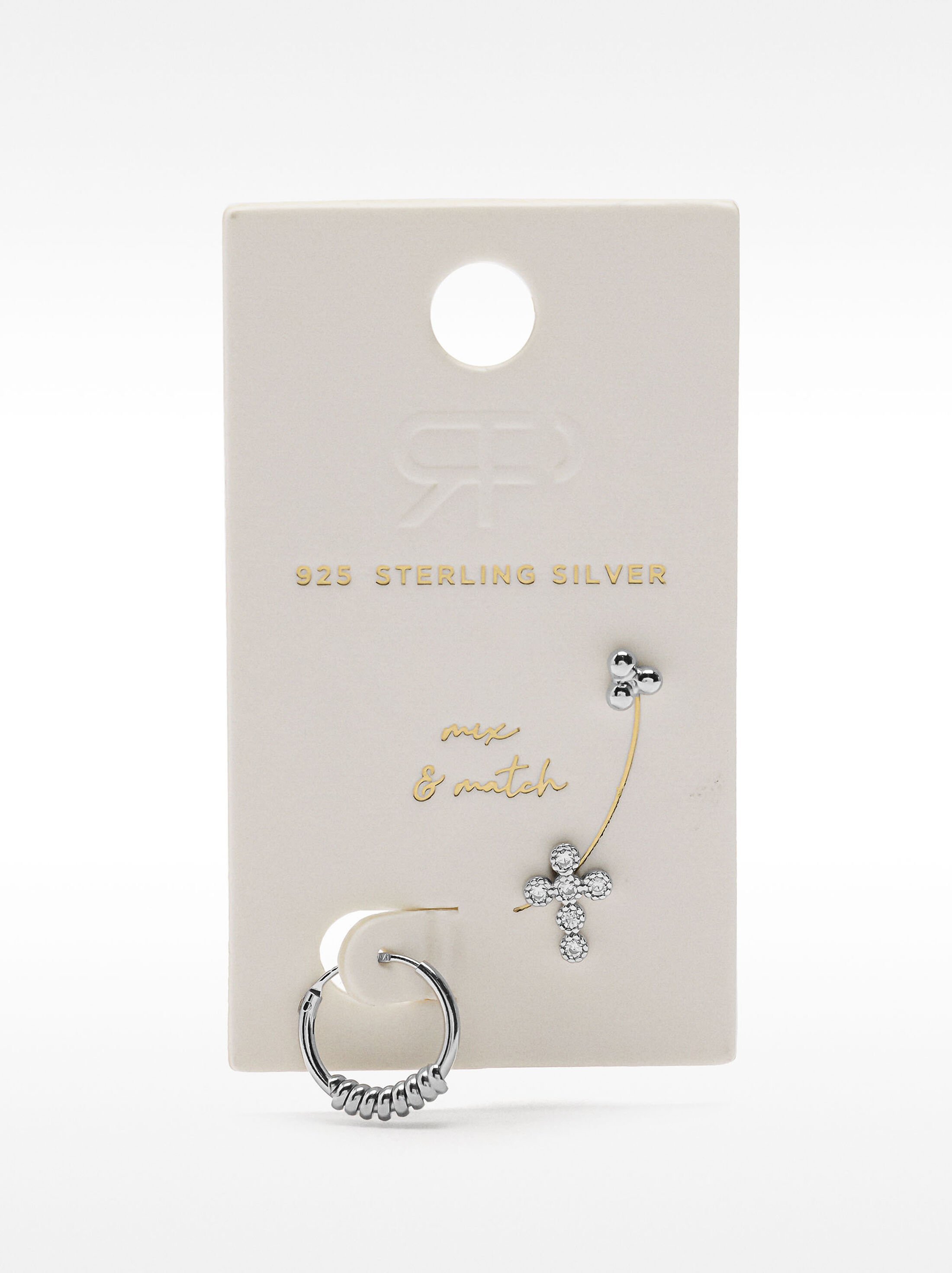 Set of earrings with crystals - 925 sterling silver image number 4.0