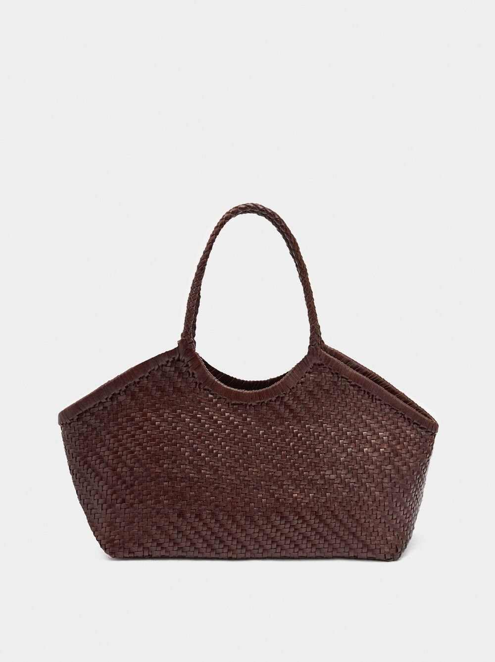 Bossa shopper teixida de pell