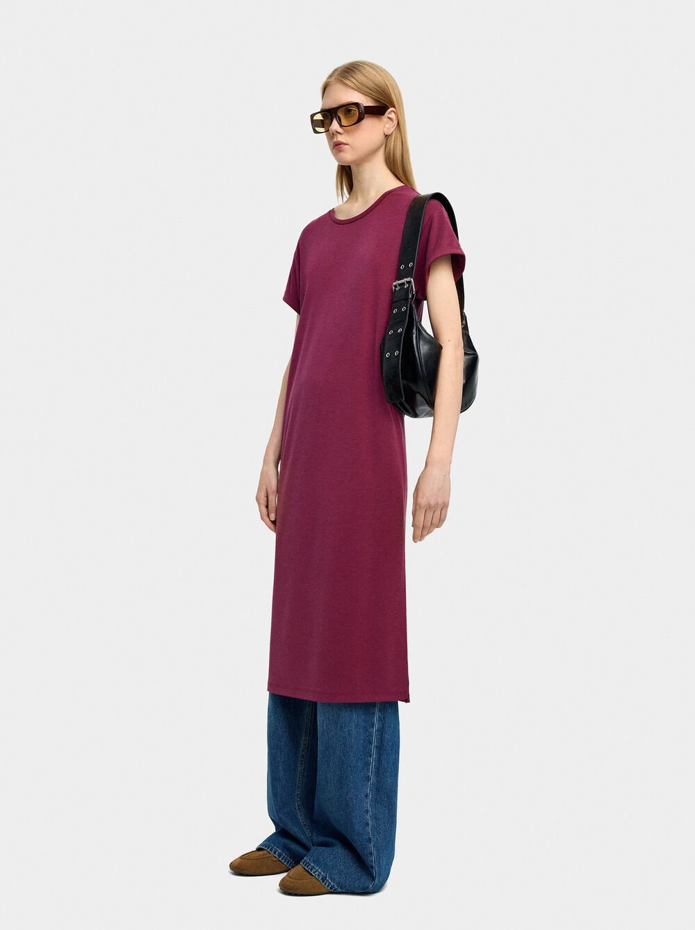 Plain midi dress