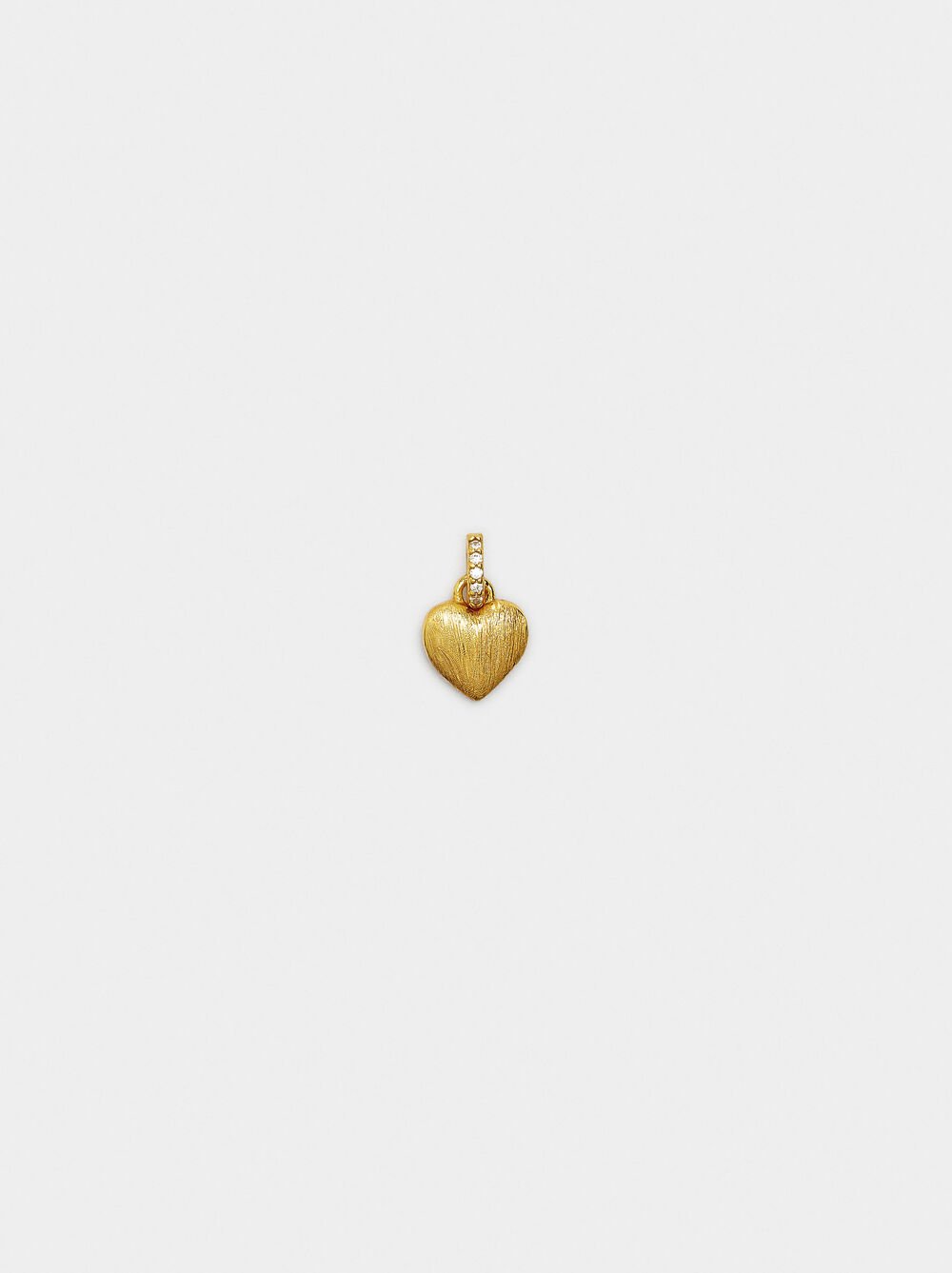 Heart charm with zirconia - 925 sterling silver