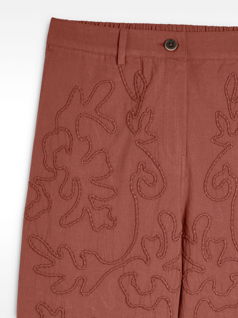 100% cotton embroidered trousers